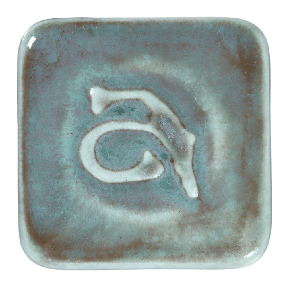 Abbots Floating Green glaze swatch showing gentle movement and pooling create a calm, natural surface with subtle variation.