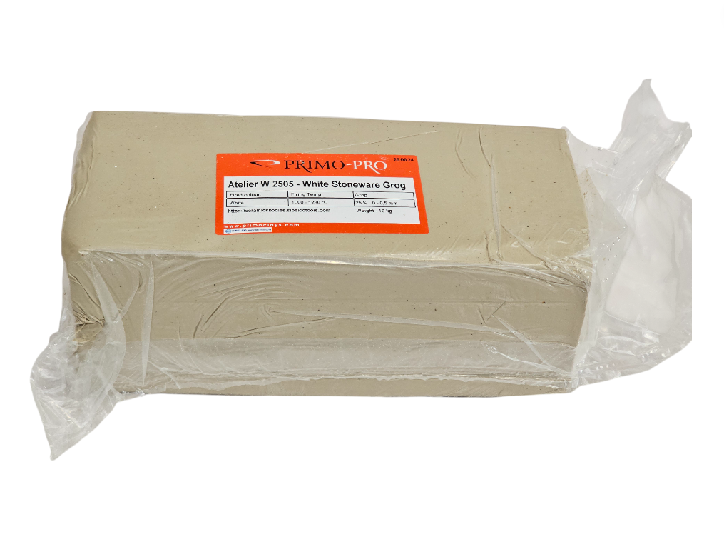Atelier W 2505 - White Stoneware Clay with grog 10Kg Bag