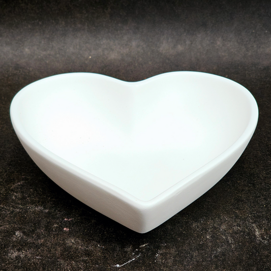 Heart Dish Large - Ready to Paint Bisque - 6, 24 Pack