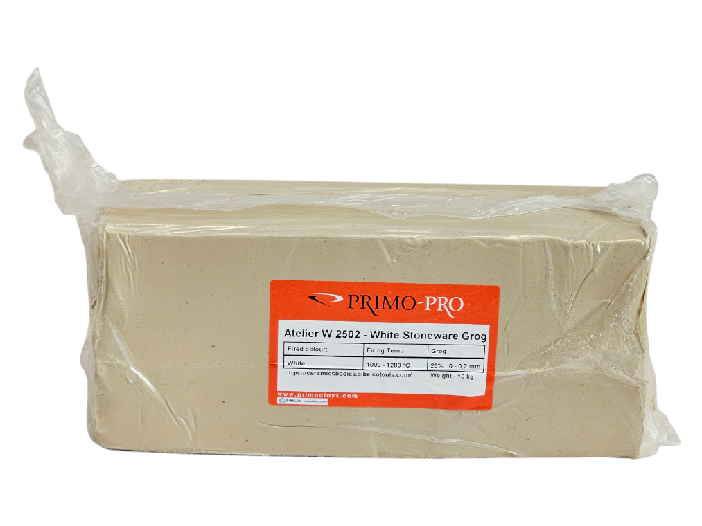 Atelier W 2502 - White Stoneware Clay with Grog - 10Kg Bag