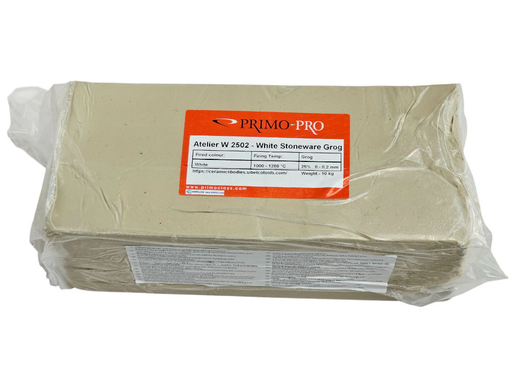 Atelier W 2502 - White Stoneware Clay with Grog - 10Kg Bag