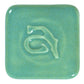Abbots Aqua glaze swatch showing glossy surface with smooth character.