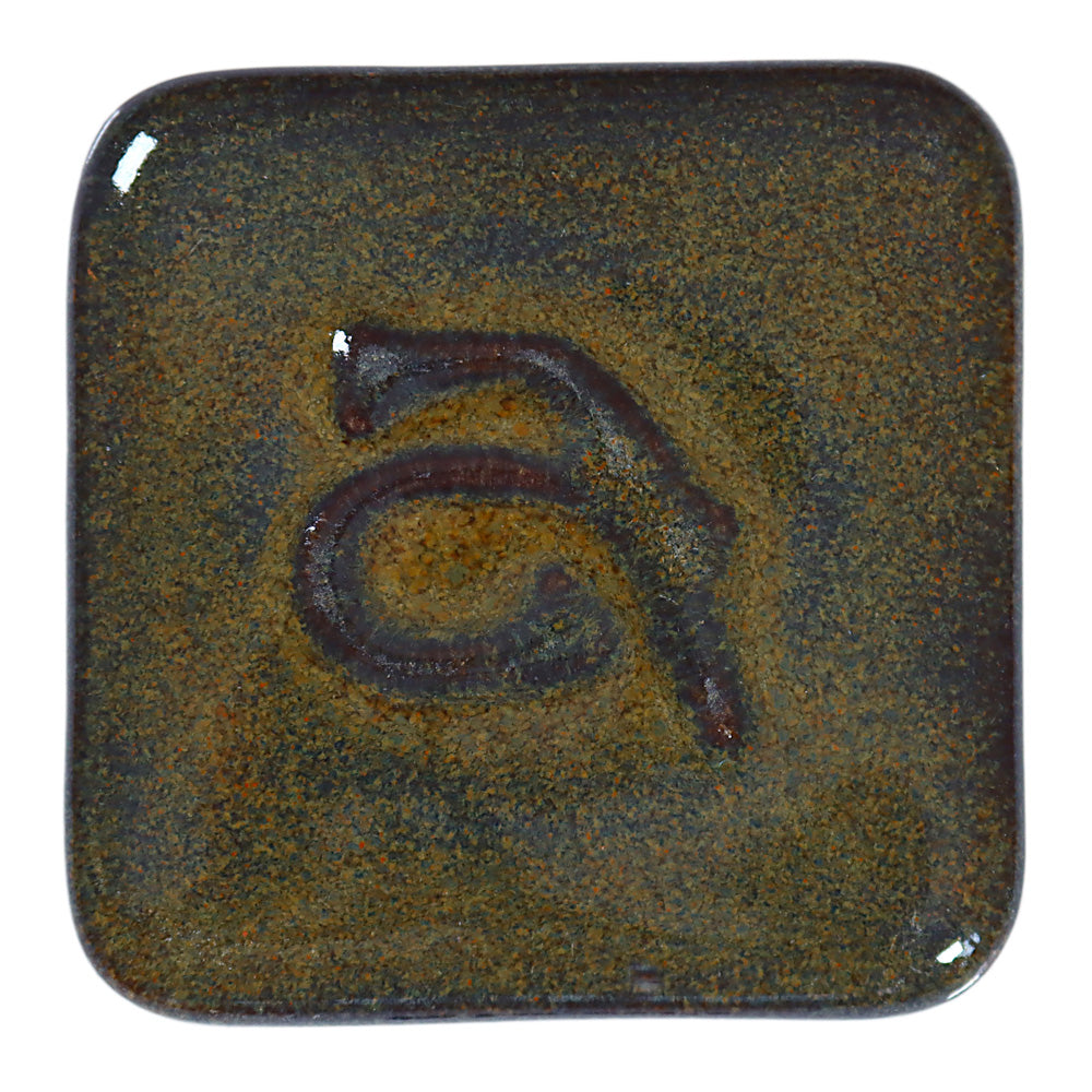 Abbots Bison glaze swatch showing glossy surface with tonal character.