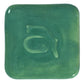 Abbots Cascade Green glaze swatch showing reactive glossy surface with reactive, pooling, layered character.