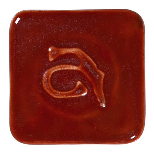 Abbots Clear Crackle glaze swatch showing glossy crackle surface with layered character.