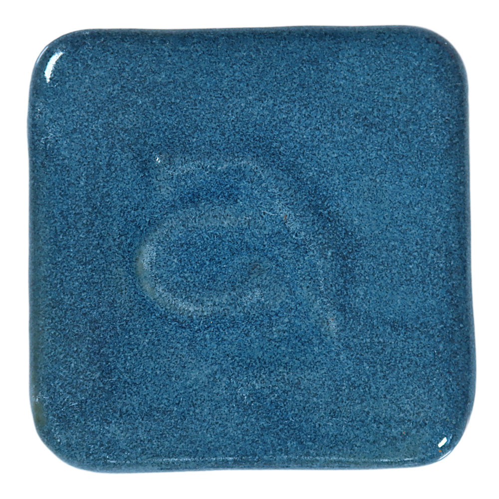 Abbots Denim glaze swatch showing reactive glossy surface with layered character.